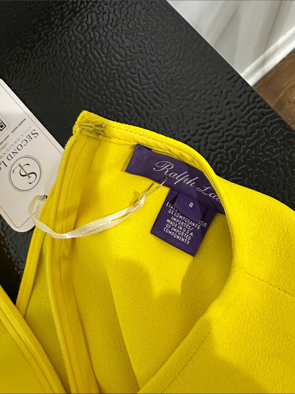 Ralph Lauren Purple Label Sunny Yellow Cape-Sleeve Sheath Dress - Picture 2 of 5